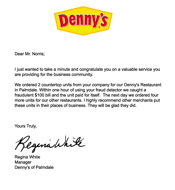 Testimonial Dennys